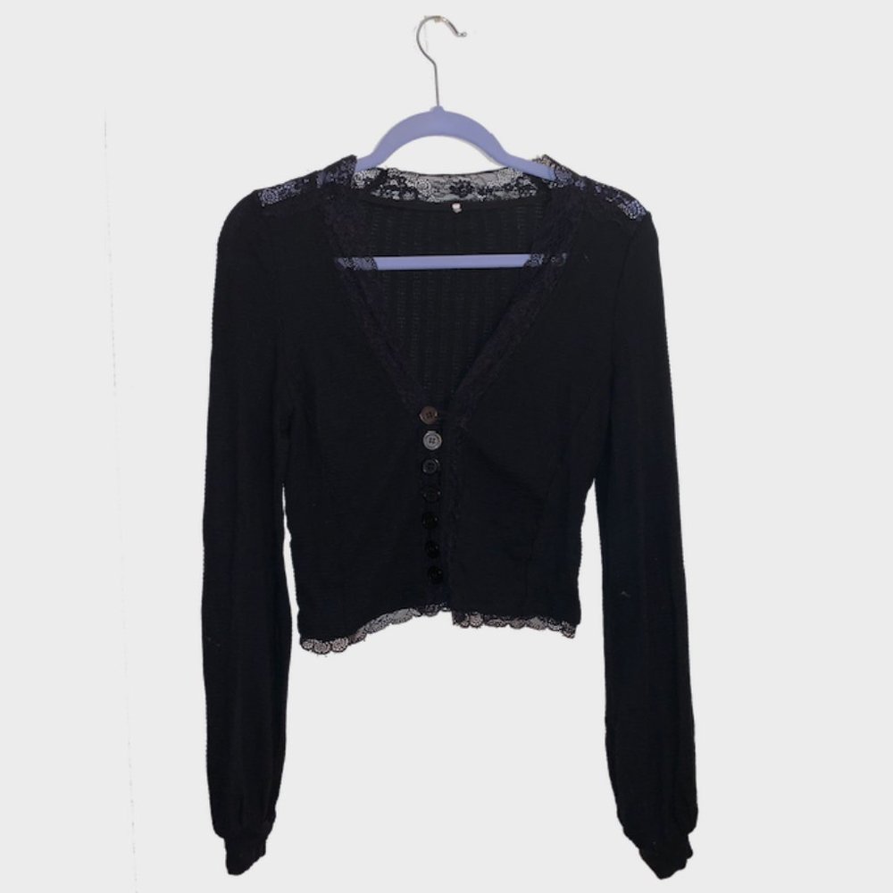 Free People Vampy Black Long Sleeve